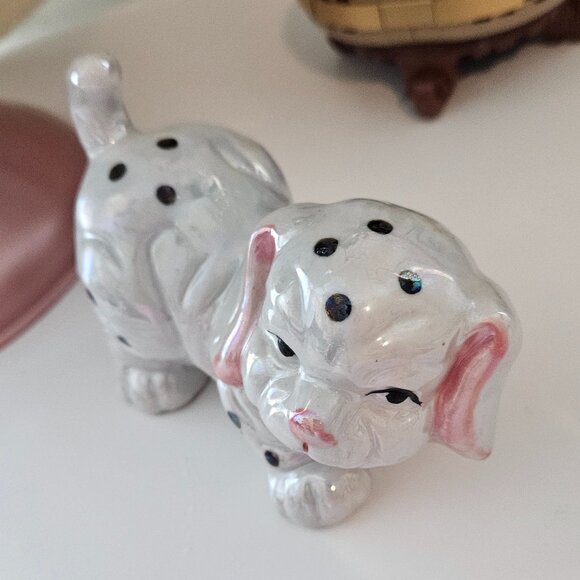 Kitsch Vintage Porcelain Dalmatian Puppy Figurine with Pink Nose - Picture 2 of 7